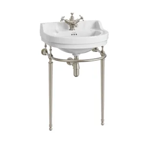 Burlington Edwardian 560mm White Round Basin With Washstand