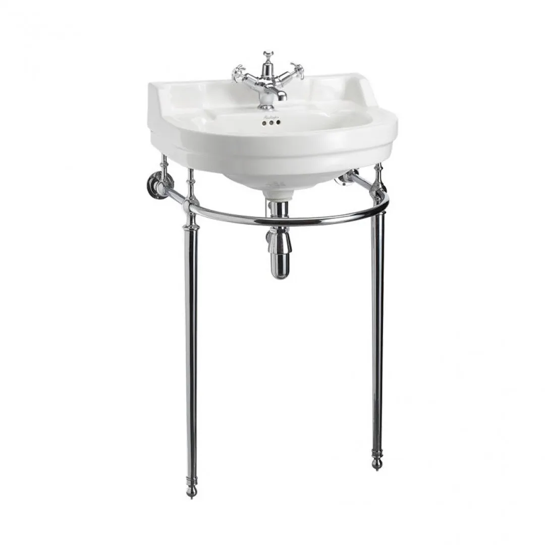 Burlington Edwardian 560mm White Round Basin With Washstand