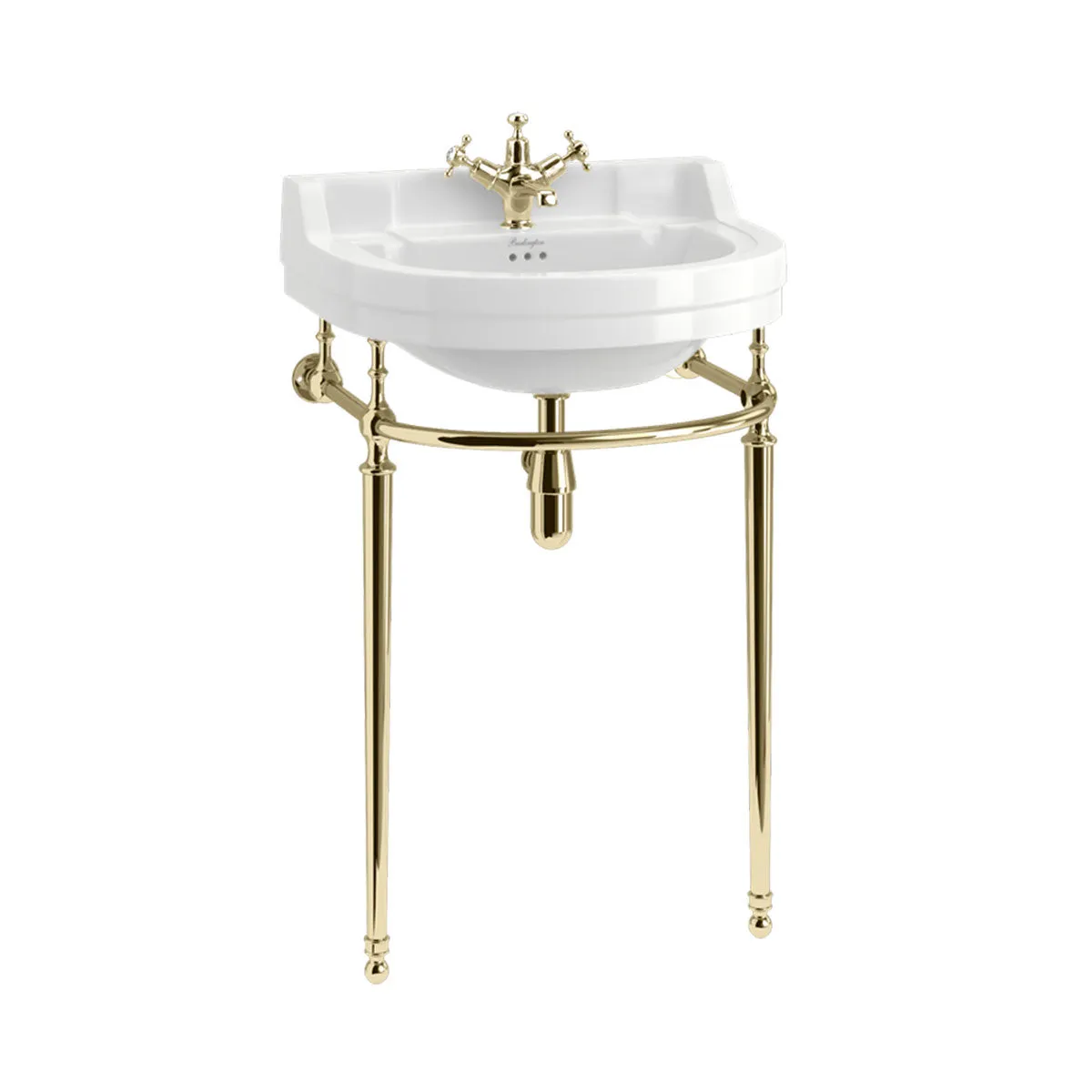Burlington Edwardian 560mm White Round Basin With Washstand