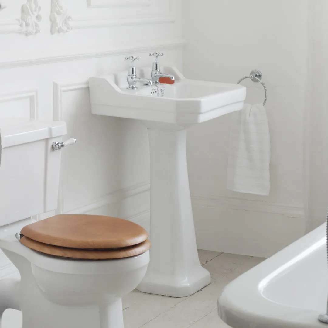 Burlington Edwardian Rectangular White Basin With Standard Pedestal