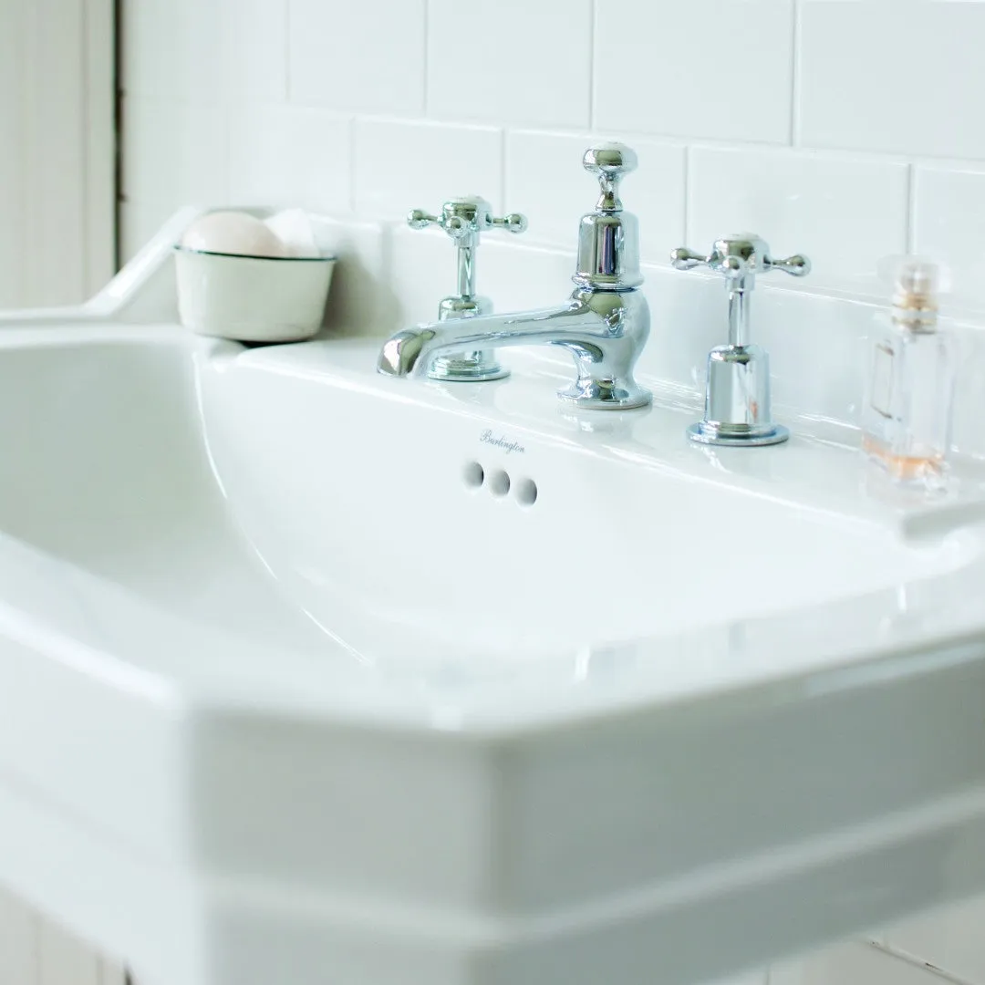 Burlington Edwardian Rectangular White Basin With Standard Pedestal