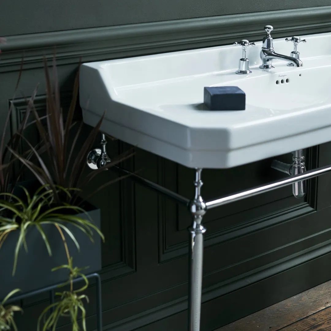 Burlington Edwardian White Rectangular Basin With Washstand