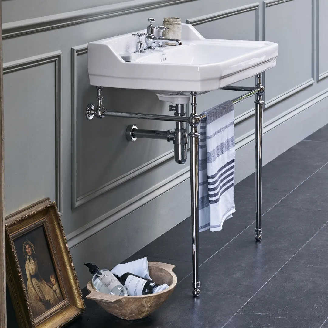Burlington Edwardian White Rectangular Basin With Washstand