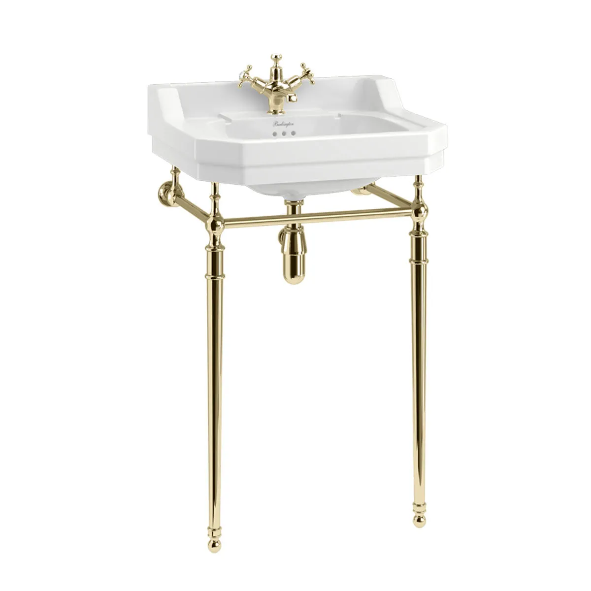 Burlington Edwardian White Rectangular Basin With Washstand