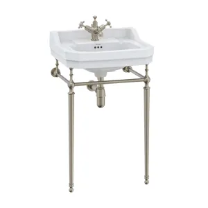 Burlington Edwardian White Rectangular Basin With Washstand