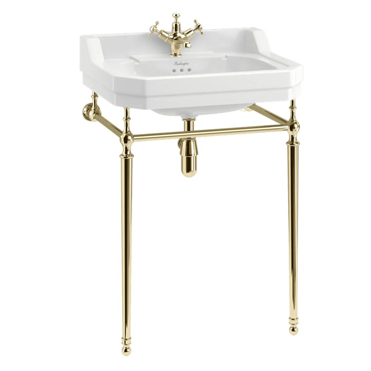 Burlington Edwardian White Rectangular Basin With Washstand