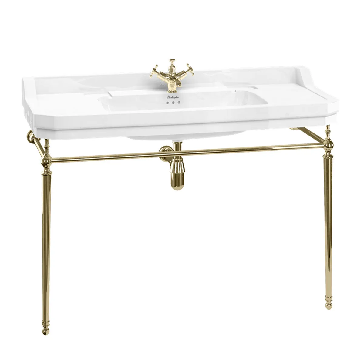 Burlington Edwardian White Rectangular Basin With Washstand
