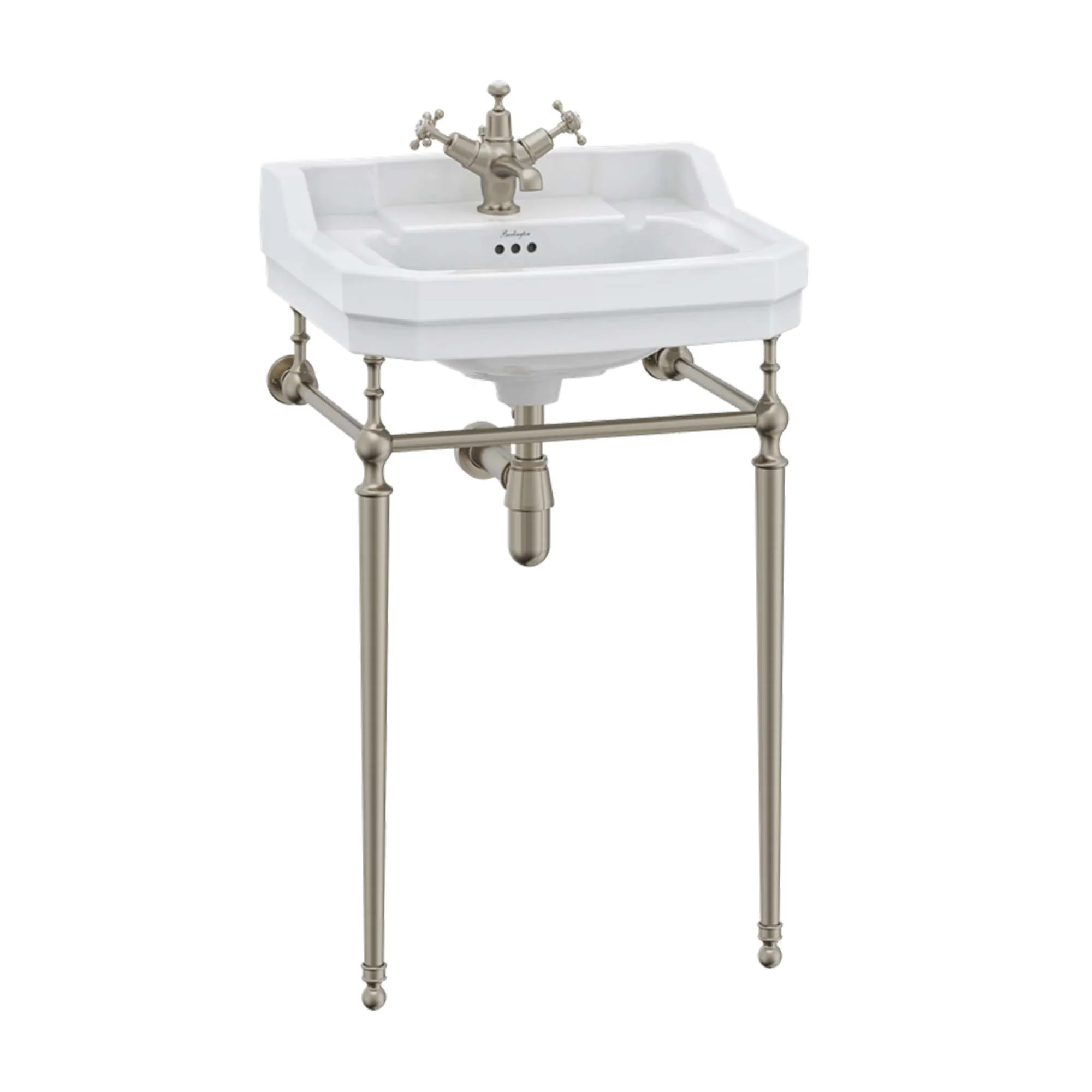 Burlington Edwardian White Rectangular Basin With Washstand