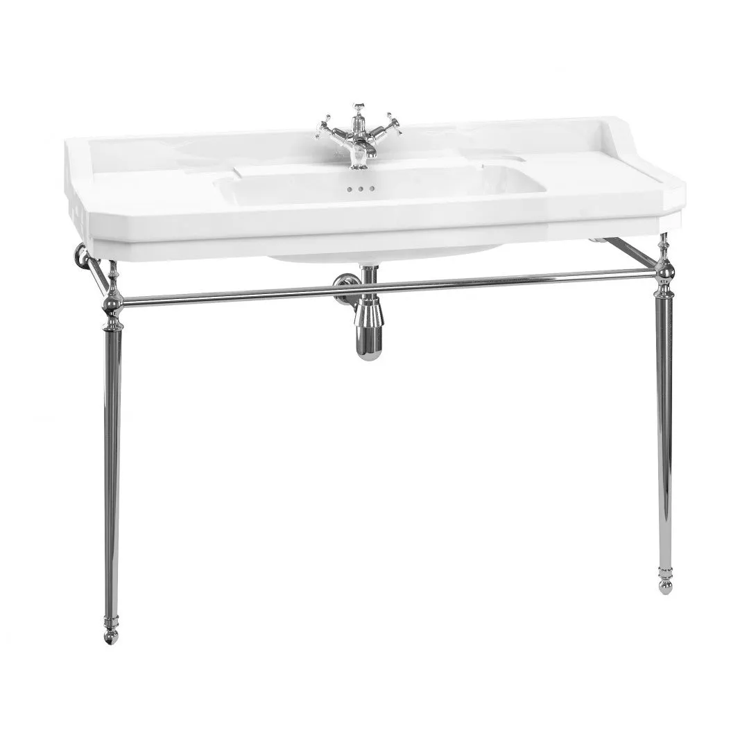 Burlington Edwardian White Rectangular Basin With Washstand