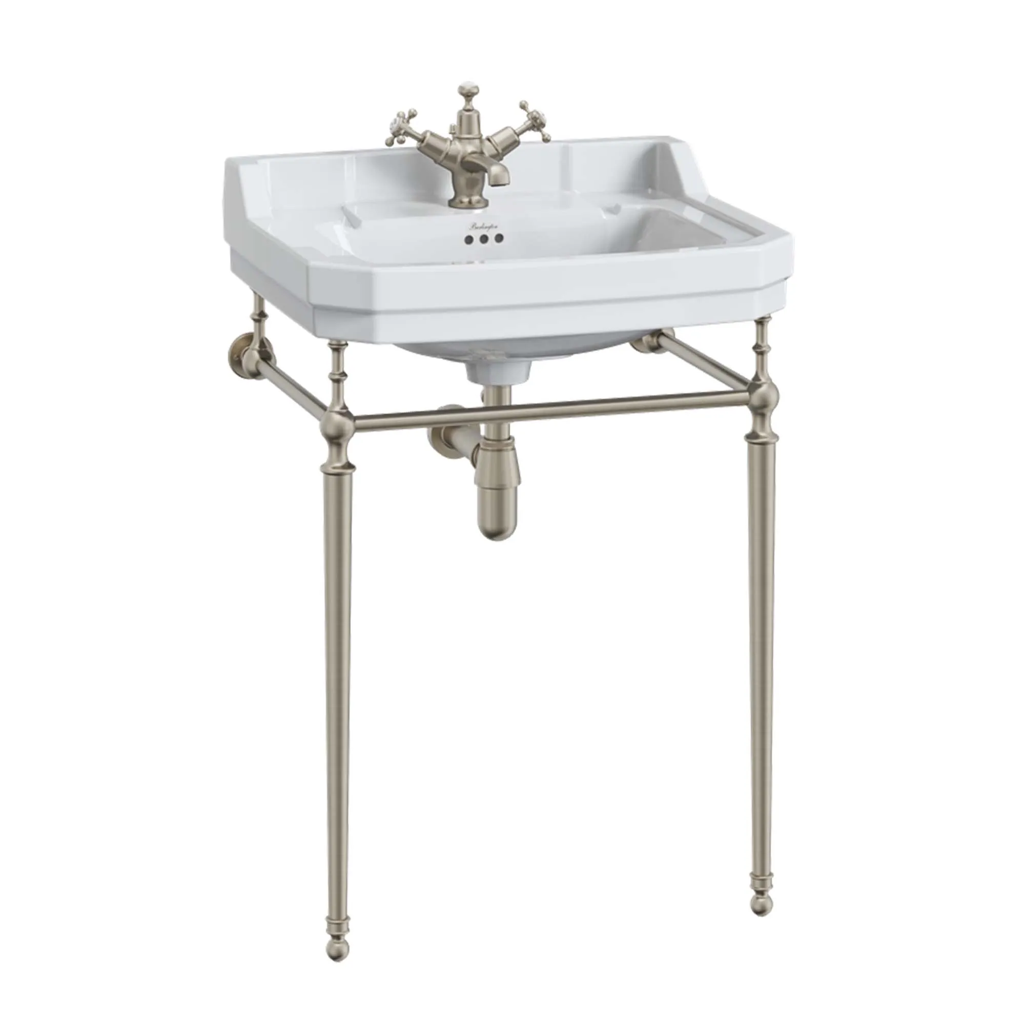 Burlington Edwardian White Rectangular Basin With Washstand