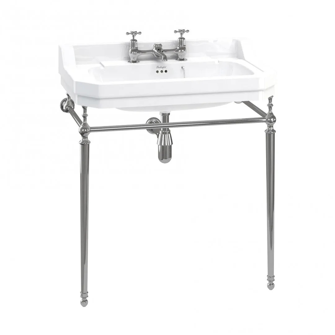 Burlington Edwardian White Rectangular Basin With Washstand