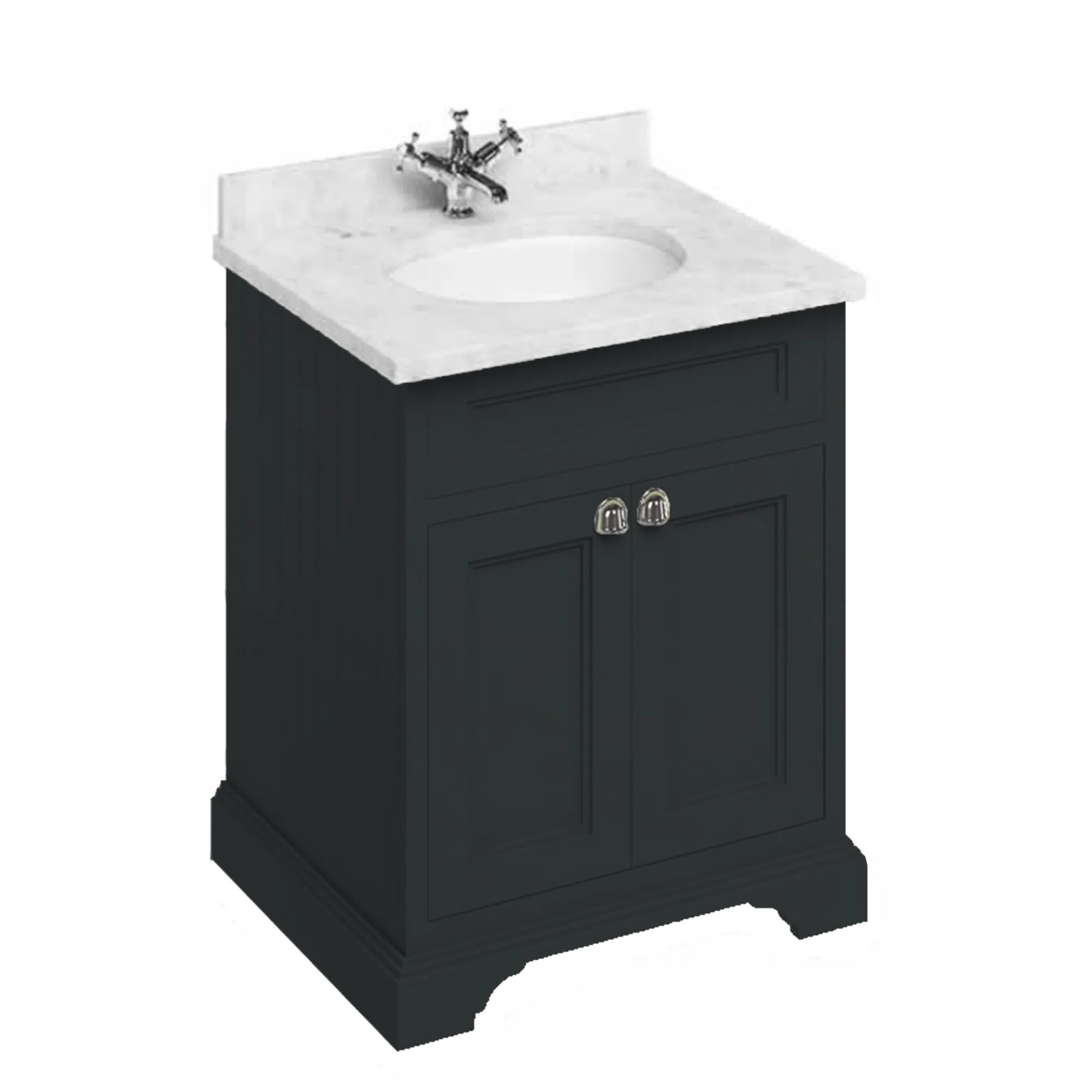 Burlington Freestanding 2-Door Vanity Unit With Worktop and Integrated Bowl