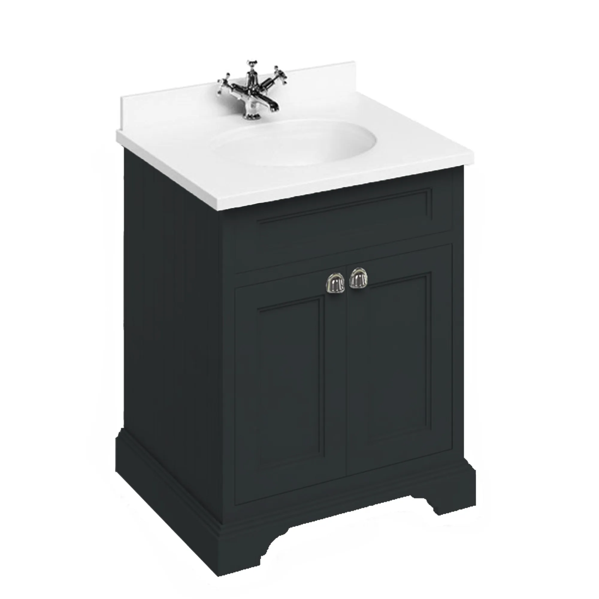 Burlington Freestanding 2-Door Vanity Unit With Worktop and Integrated Bowl