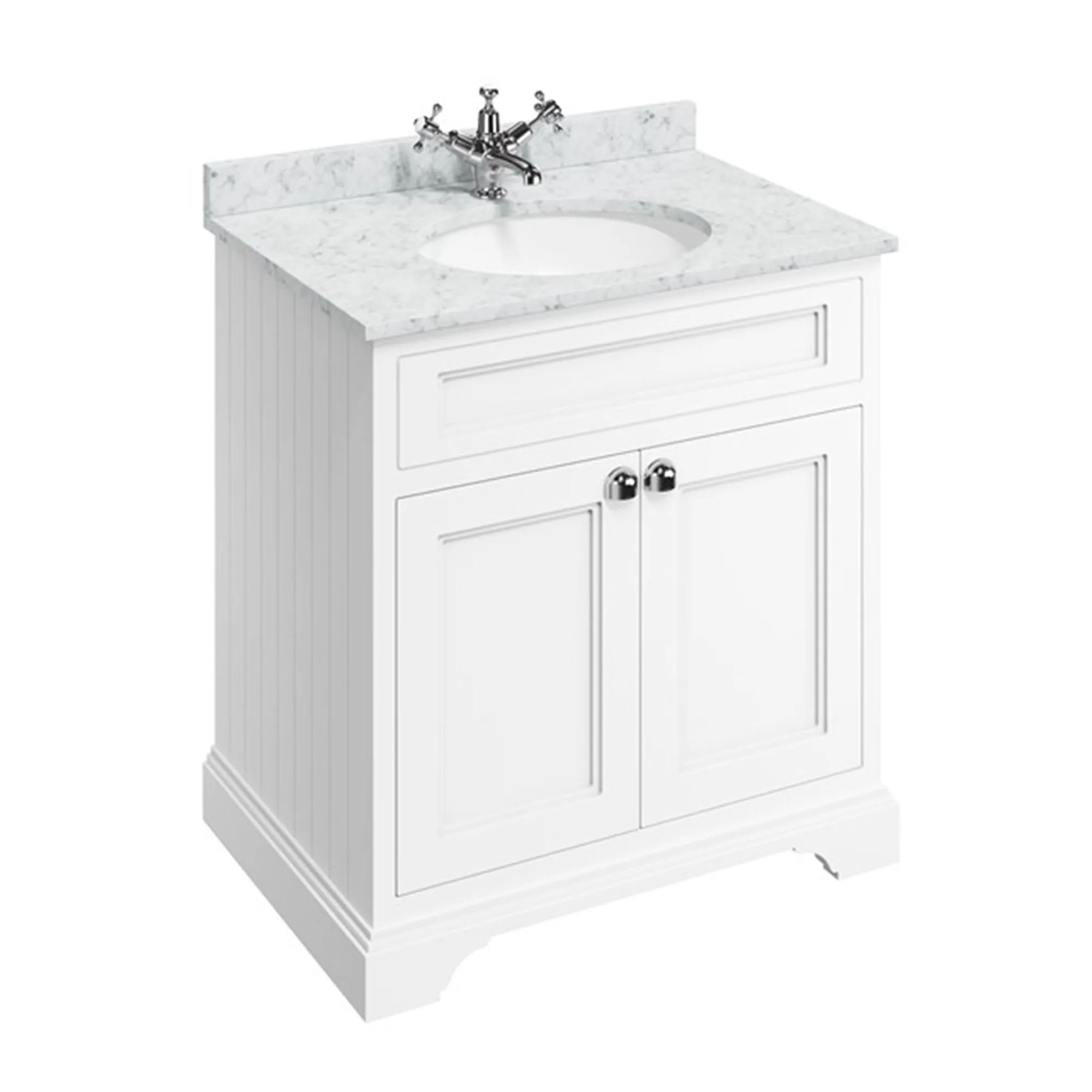 Burlington Freestanding 2-Door Vanity Unit With Worktop and Integrated Bowl