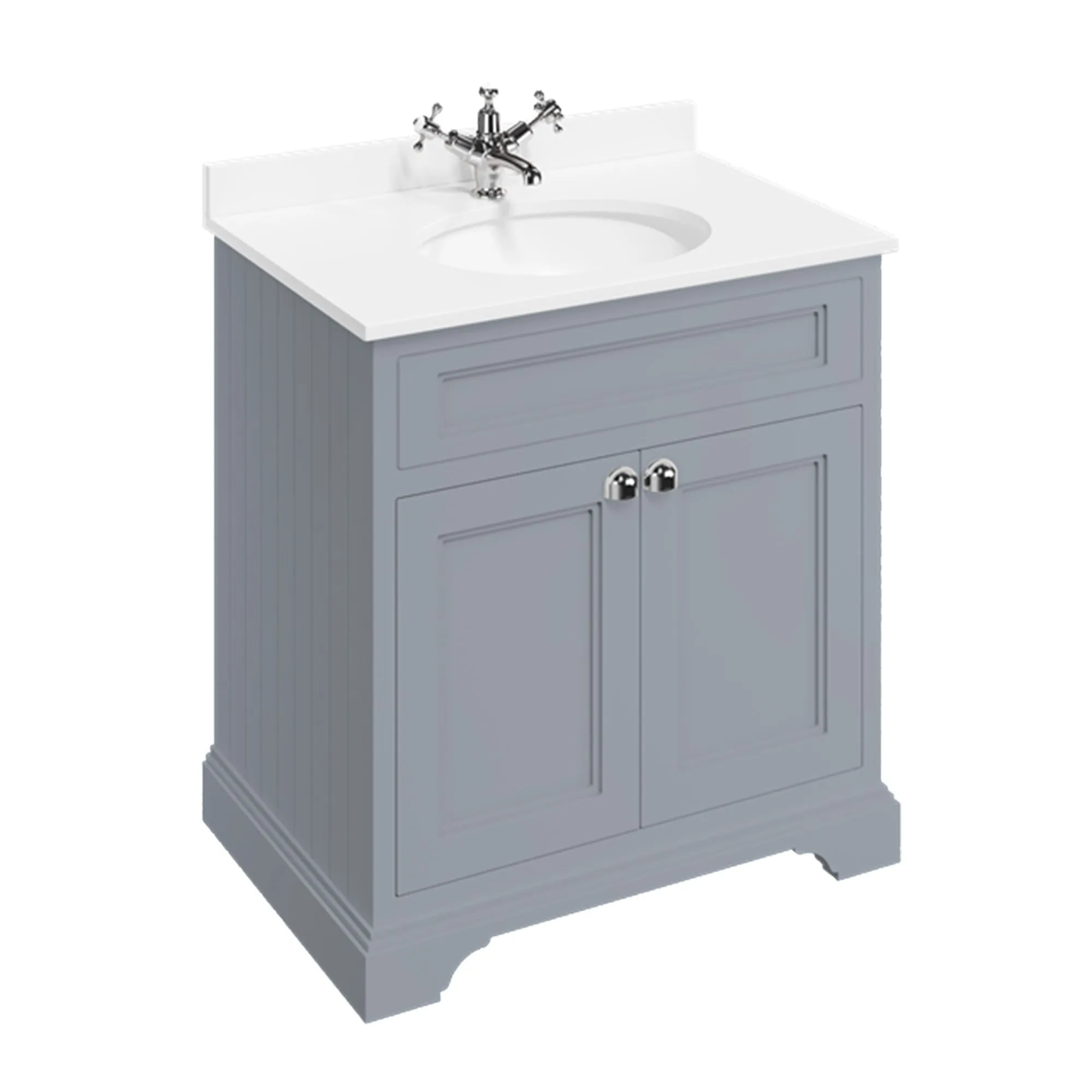 Burlington Freestanding 2-Door Vanity Unit With Worktop and Integrated Bowl
