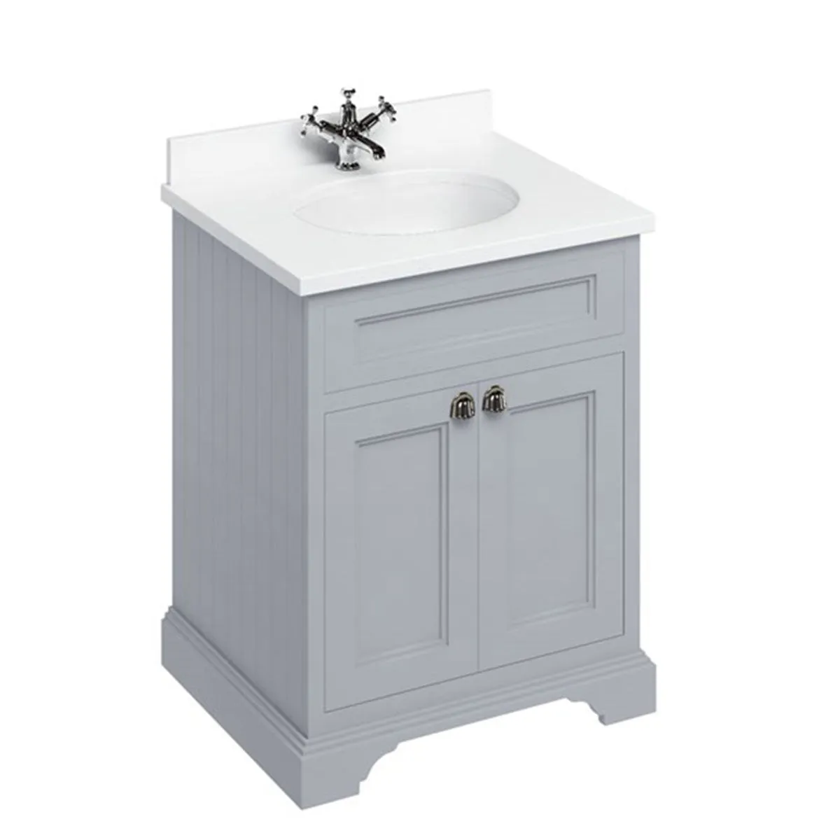 Burlington Freestanding 2-Door Vanity Unit With Worktop and Integrated Bowl