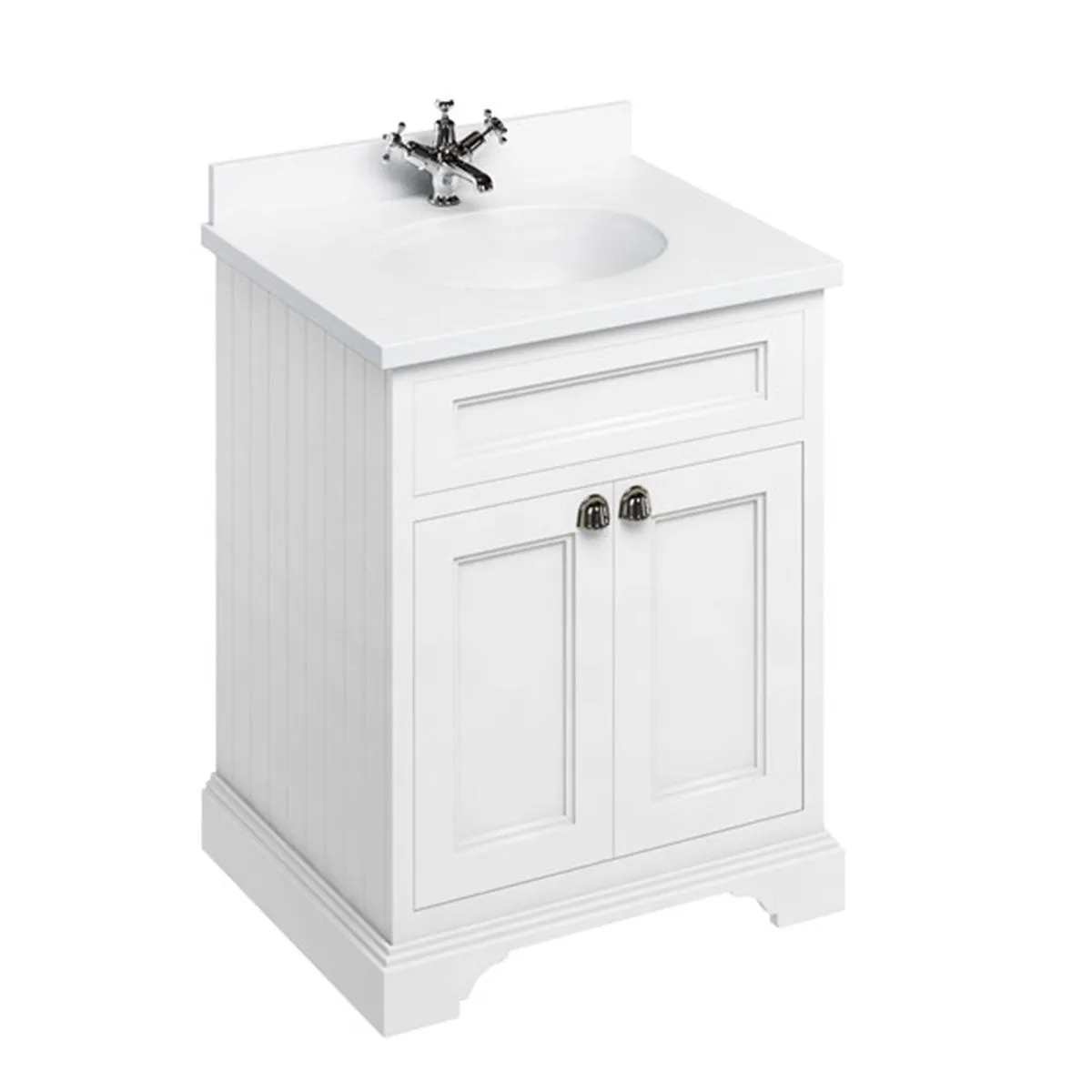 Burlington Freestanding 2-Door Vanity Unit With Worktop and Integrated Bowl