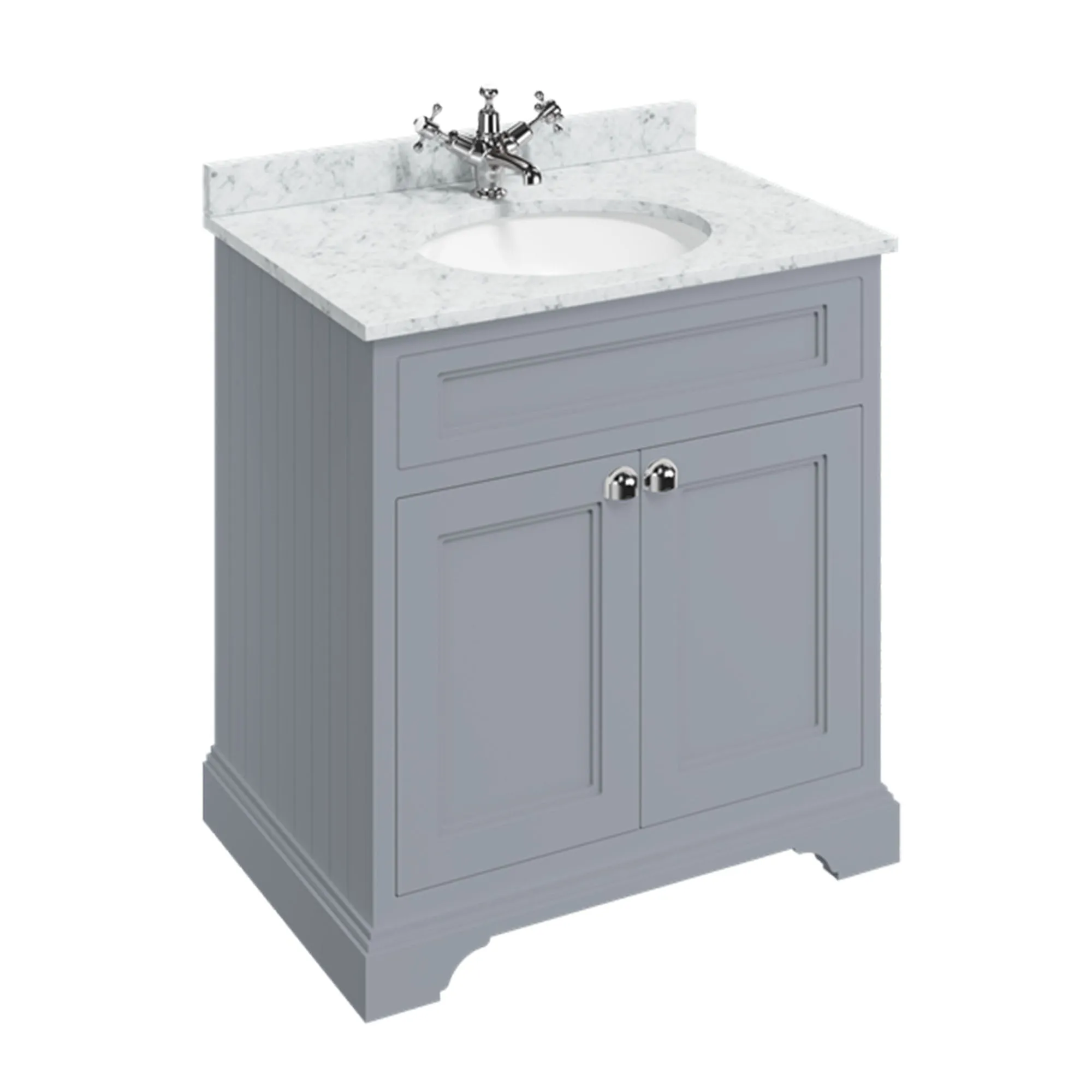 Burlington Freestanding 2-Door Vanity Unit With Worktop and Integrated Bowl