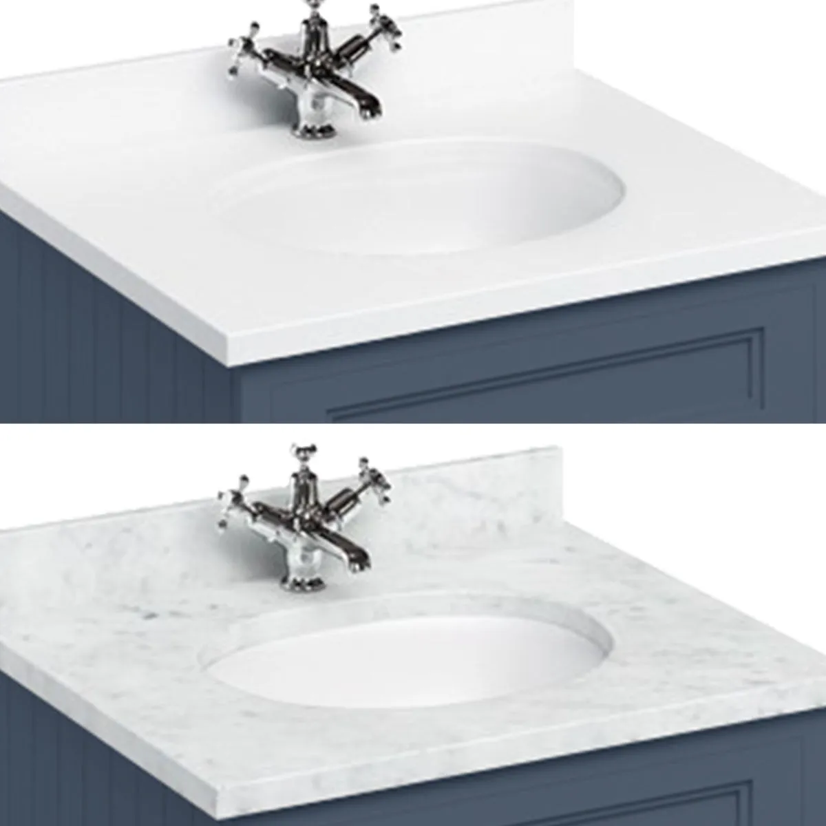 Burlington Freestanding 2-Door Vanity Unit With Worktop and Integrated Bowl