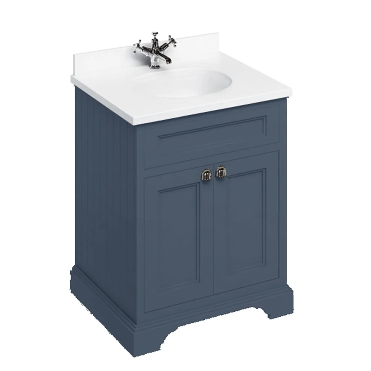 Burlington Freestanding 2-Door Vanity Unit With Worktop and Integrated Bowl