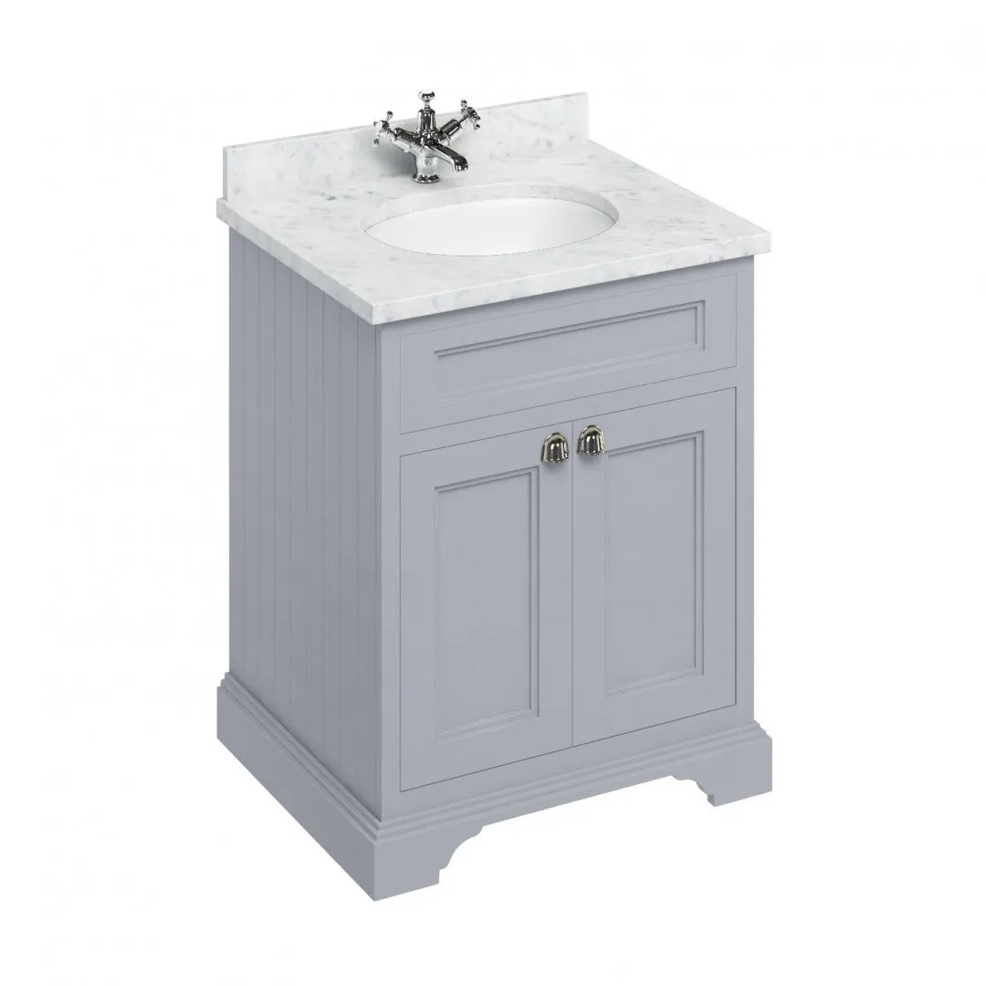 Burlington Freestanding 2-Door Vanity Unit With Worktop and Integrated Bowl