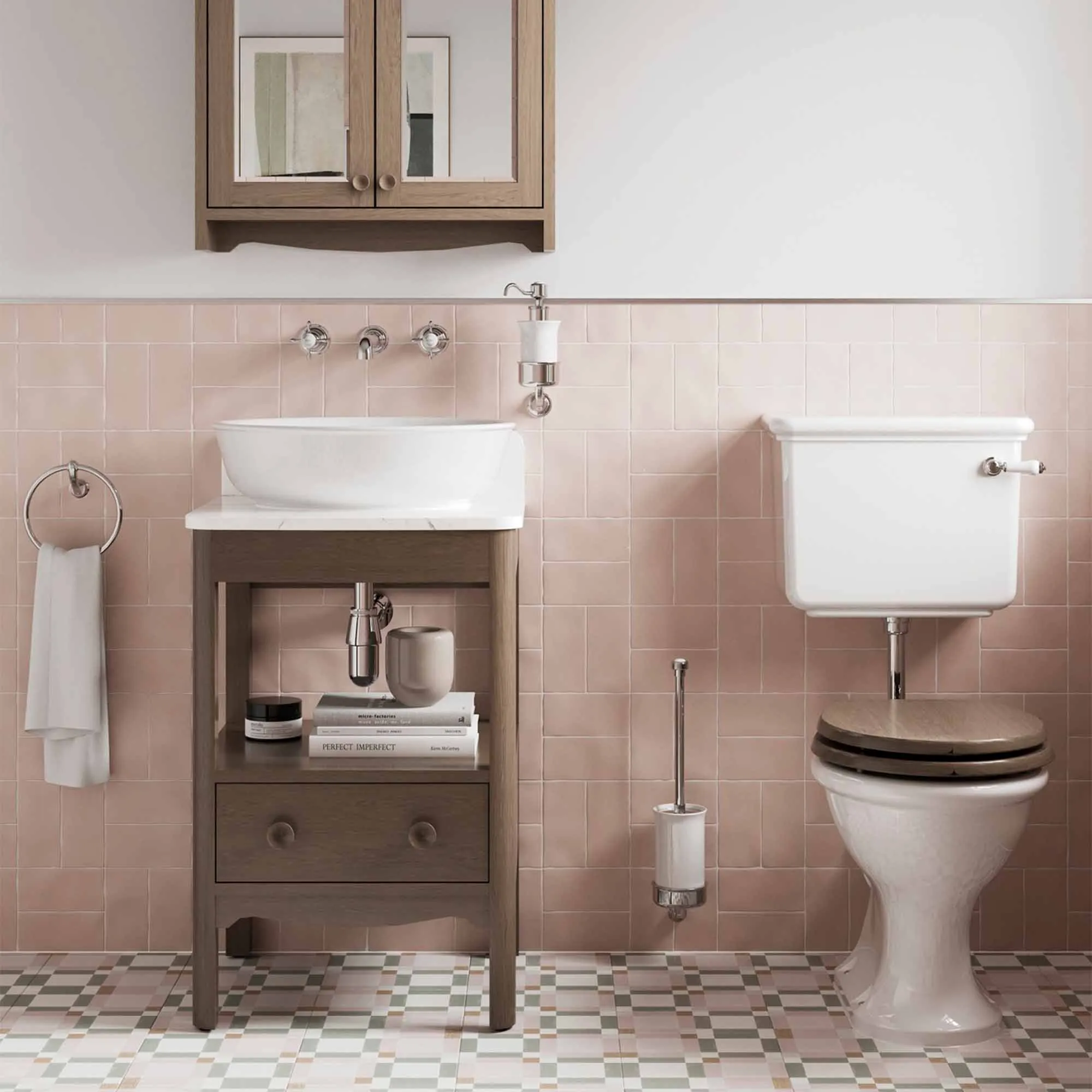 Burlington Guild 3 Hole Wall Mounted Basin Mixer Tap