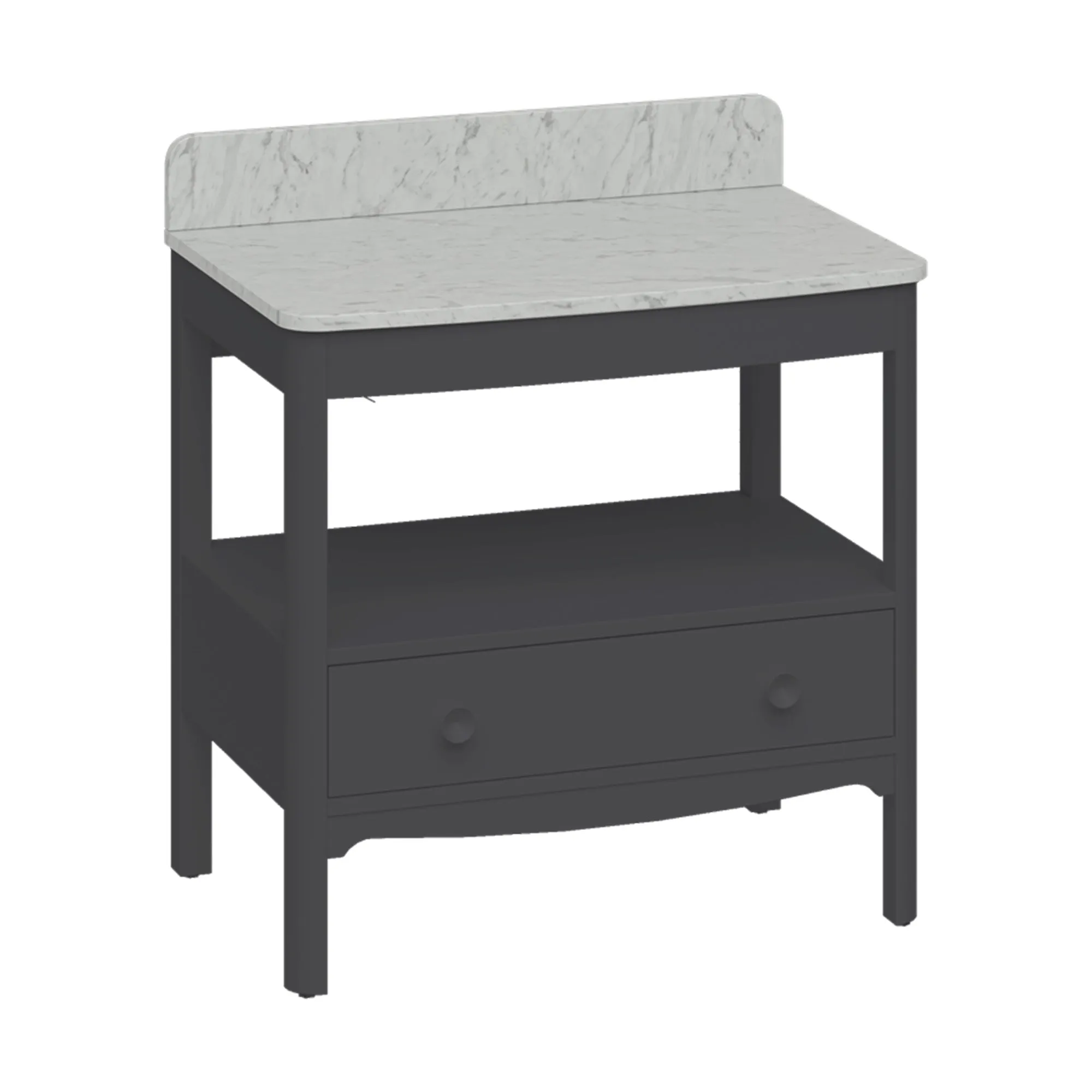 Burlington Guild Floorstanding Vanity Unit With Carrara Worktop - Ashbee Grey