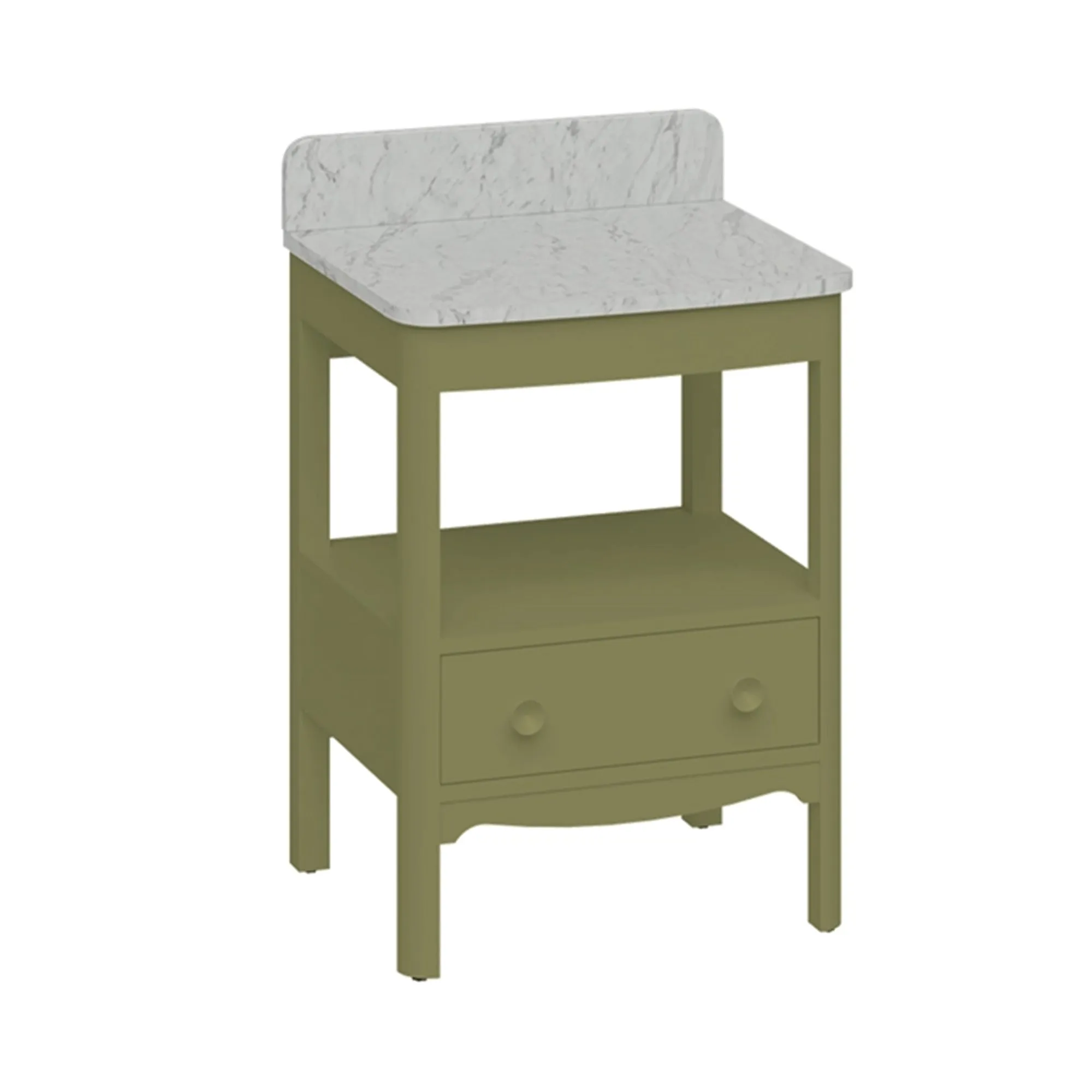 Burlington Guild Floorstanding Vanity Unit With Carrara Worktop - Carlyle Green