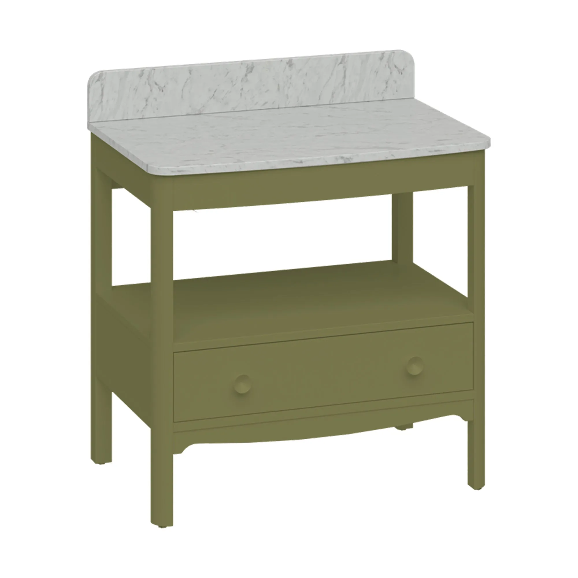 Burlington Guild Floorstanding Vanity Unit With Carrara Worktop - Carlyle Green