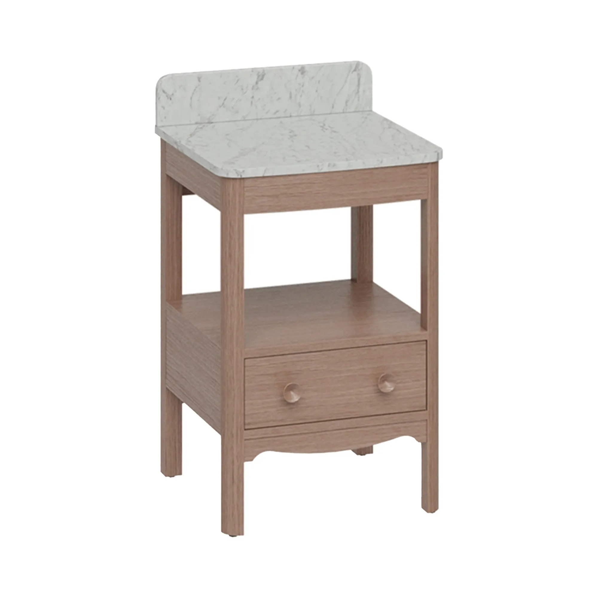 Burlington Guild Floorstanding Vanity Unit With Carrara Worktop - Dark Oak