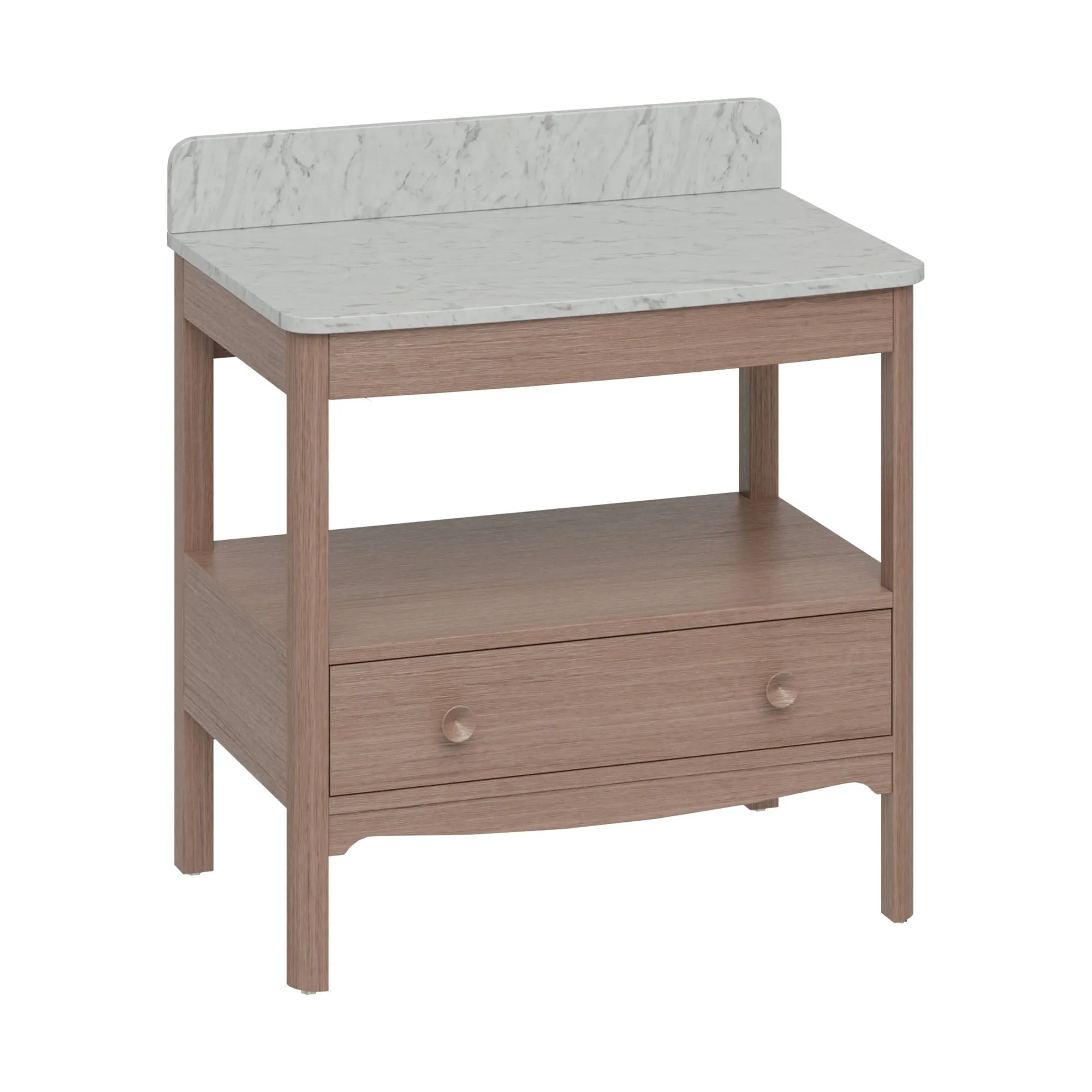 Burlington Guild Floorstanding Vanity Unit With Carrara Worktop - Dark Oak