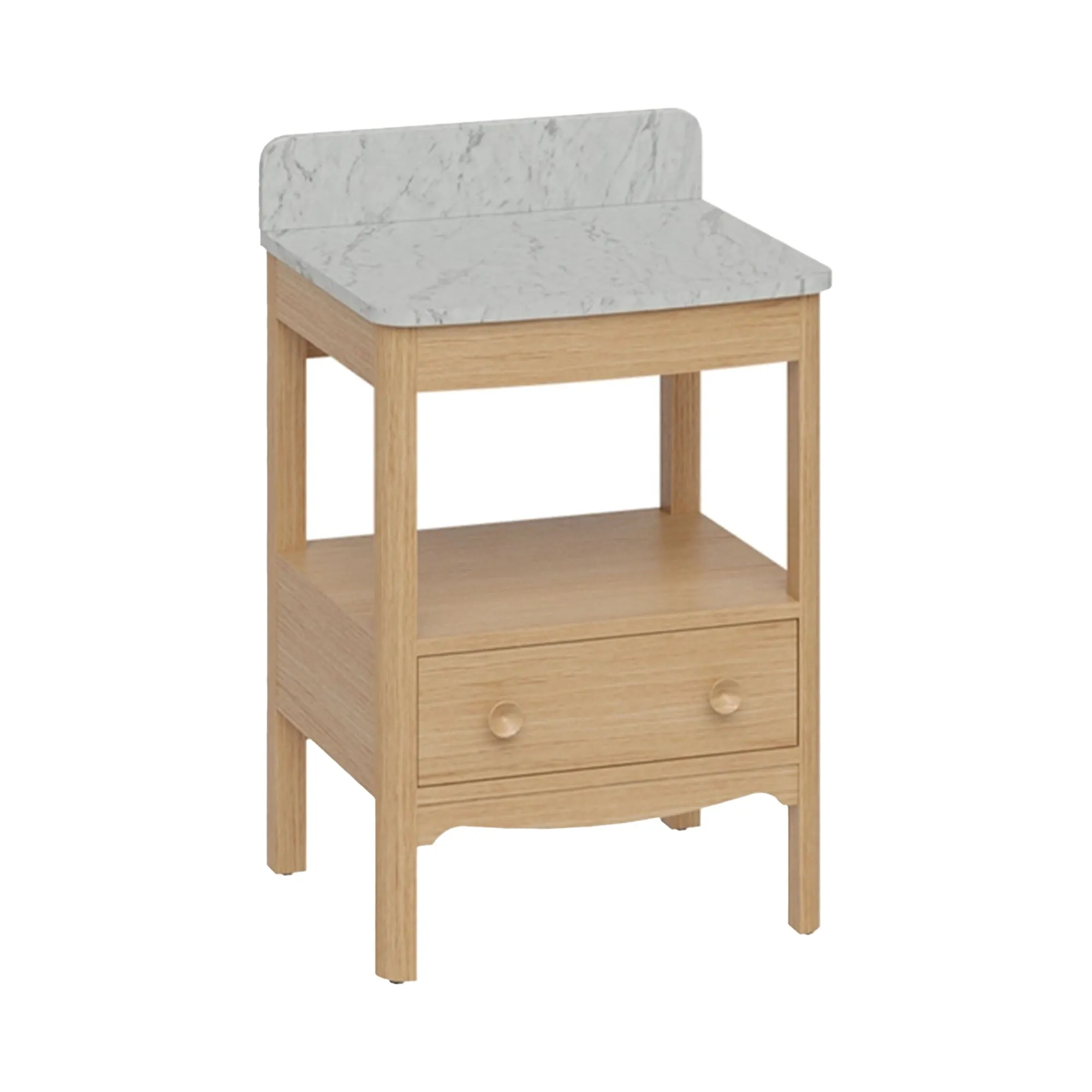 Burlington Guild Floorstanding Vanity Unit With Carrara Worktop - Light Oak