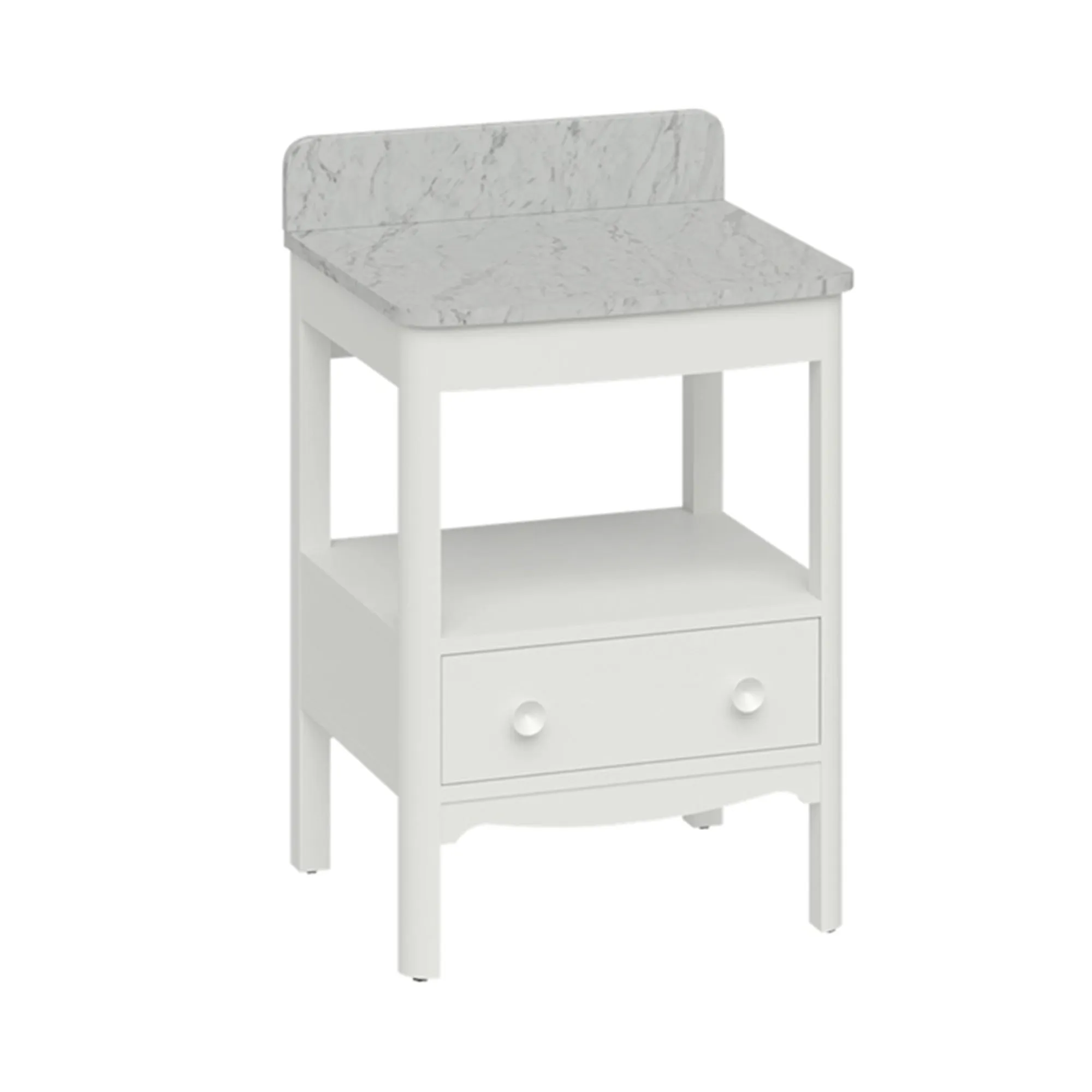 Burlington Guild Floorstanding Vanity Unit With Carrara Worktop - Varley White