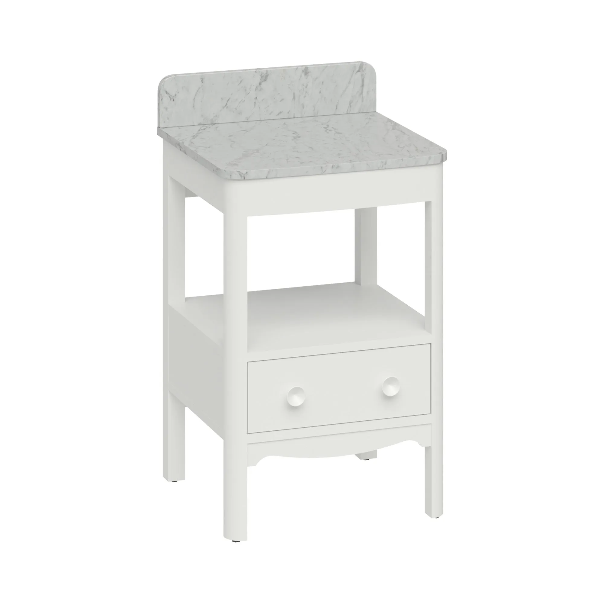Burlington Guild Floorstanding Vanity Unit With Carrara Worktop - Varley White
