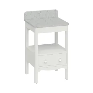 Burlington Guild Floorstanding Vanity Unit With Carrara Worktop - Varley White