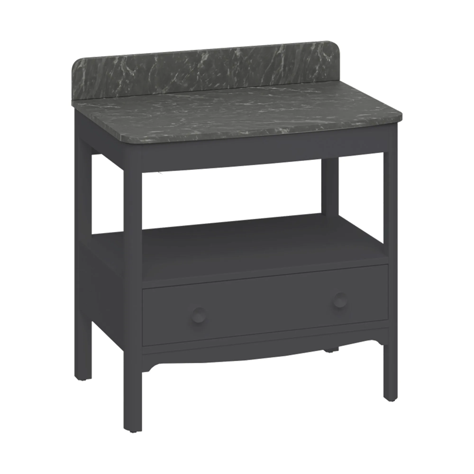 Burlington Guild Floorstanding Vanity Unit With Marquina Worktop - Ashbee Grey