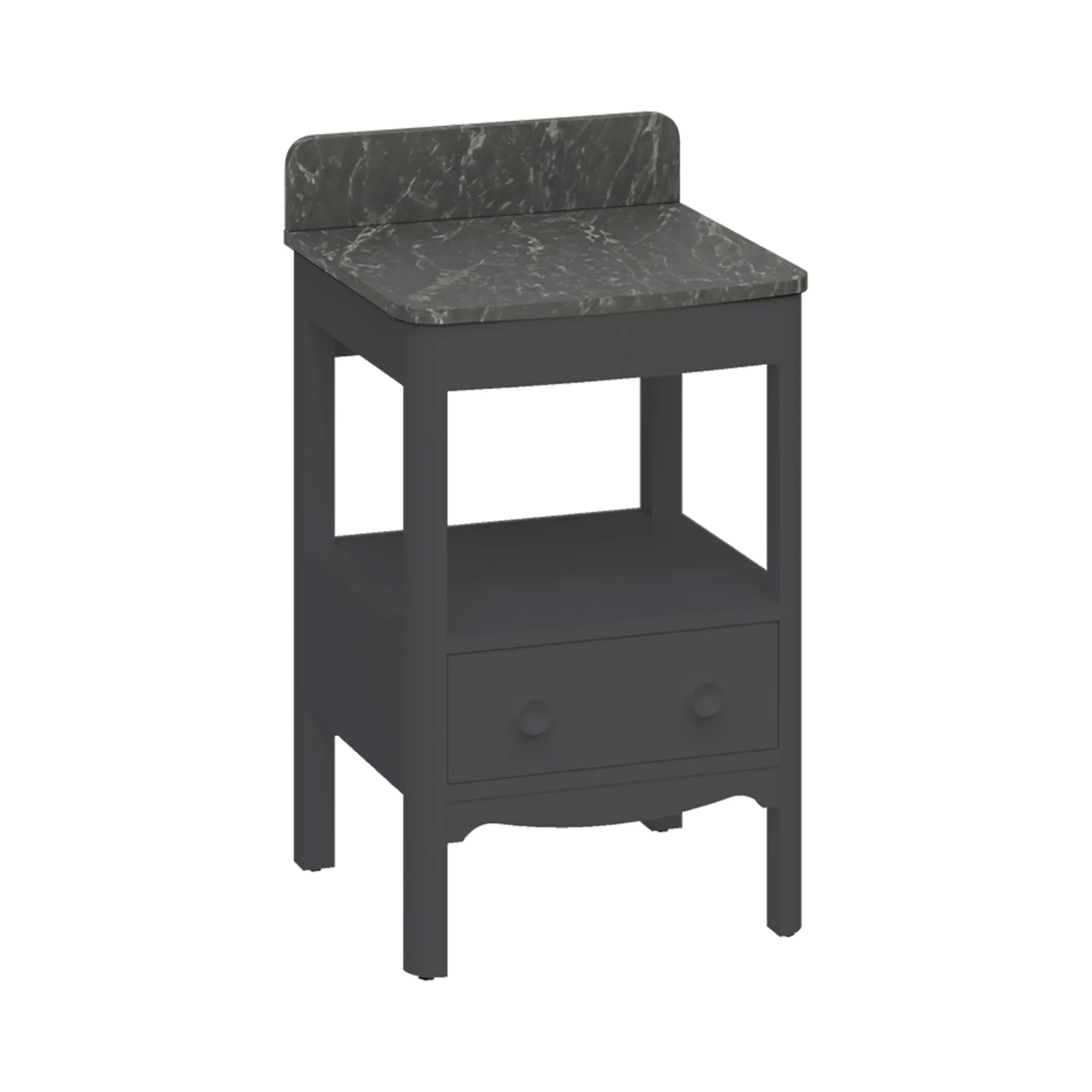 Burlington Guild Floorstanding Vanity Unit With Marquina Worktop - Ashbee Grey
