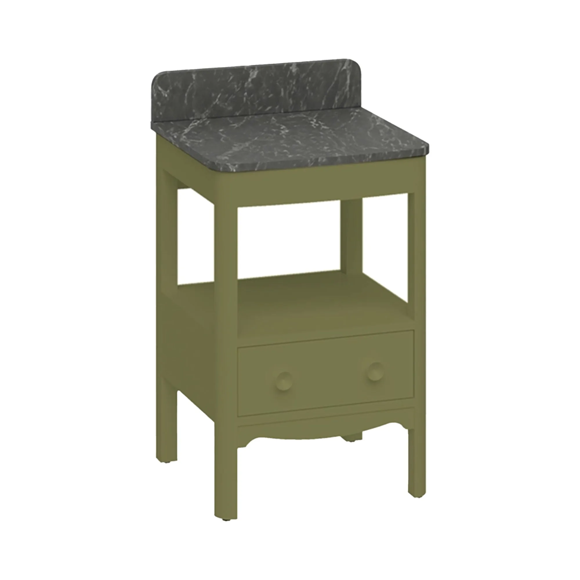 Burlington Guild Floorstanding Vanity Unit With Marquina Worktop - Carlyle Green