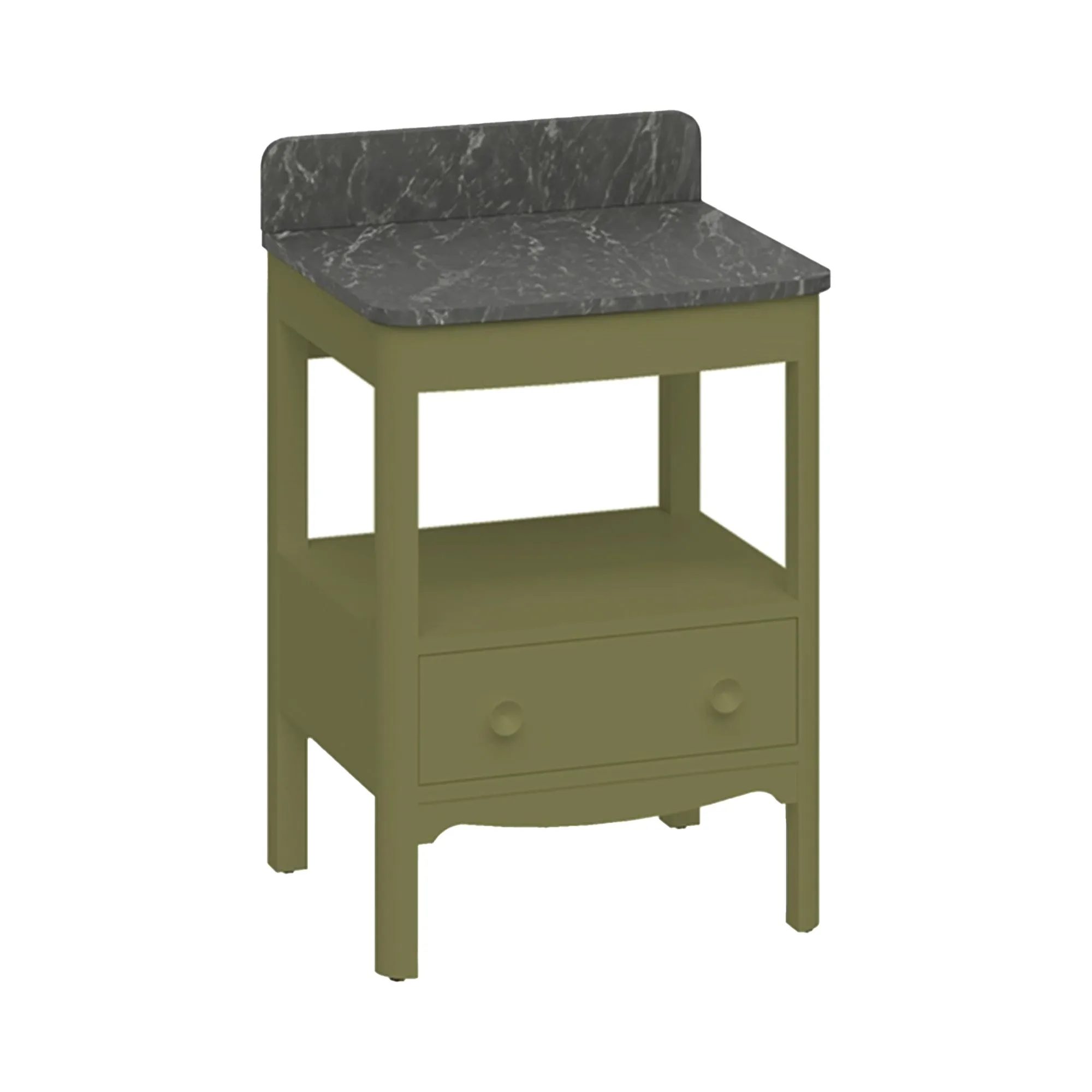 Burlington Guild Floorstanding Vanity Unit With Marquina Worktop - Carlyle Green