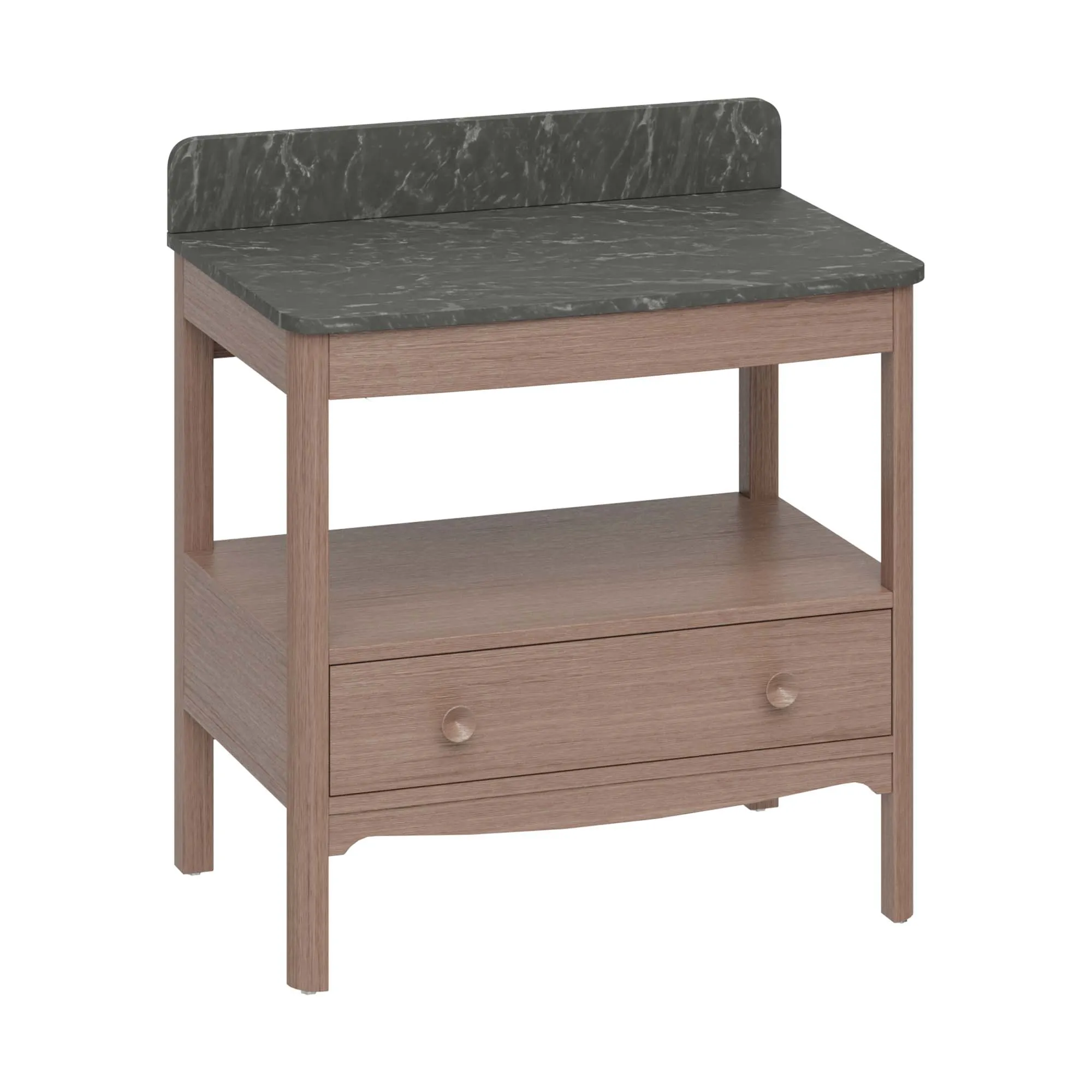 Burlington Guild Floorstanding Vanity Unit With Marquina Worktop - Dark Oak