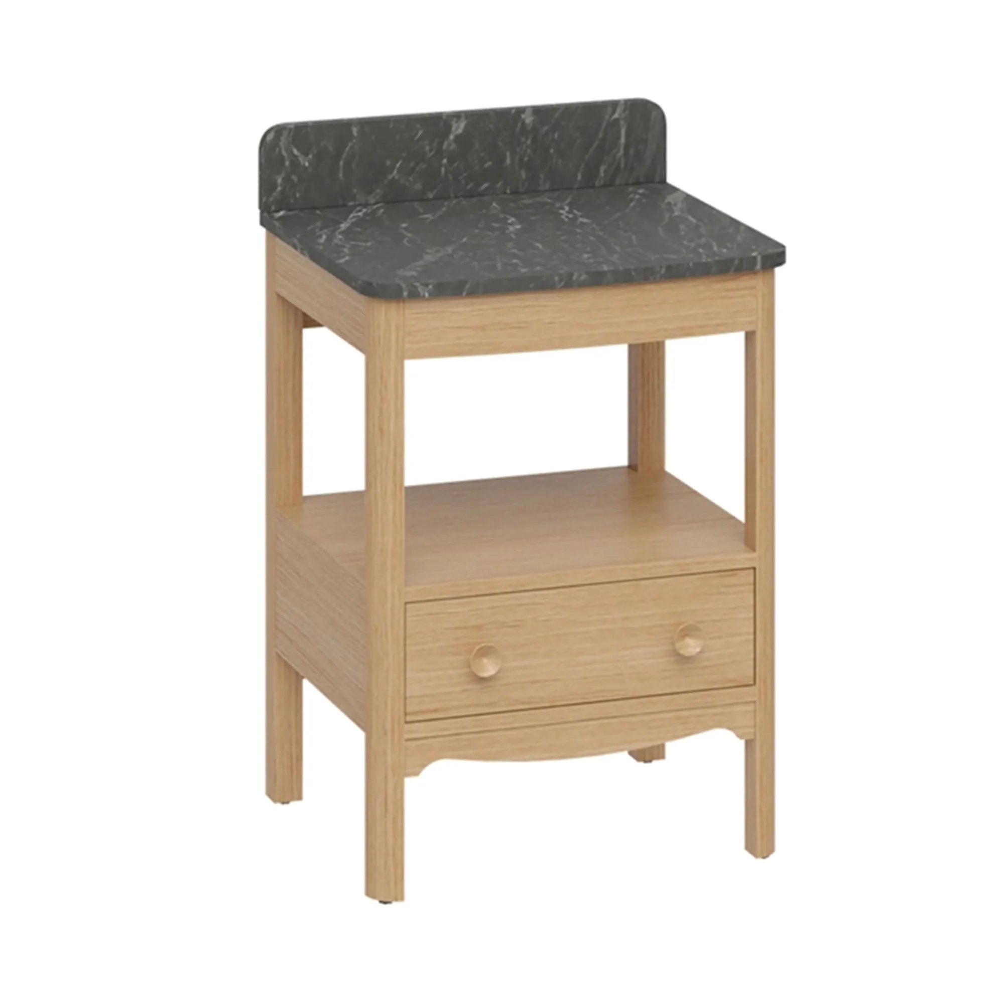 Burlington Guild Floorstanding Vanity Unit With Marquina Worktop - Light Oak