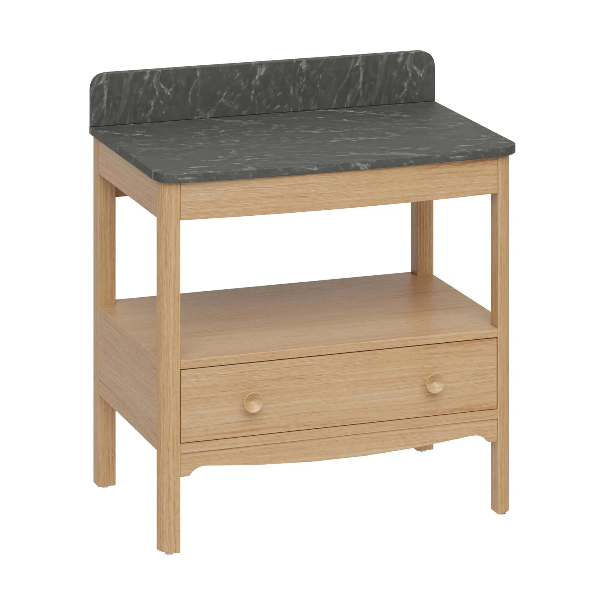 Burlington Guild Floorstanding Vanity Unit With Marquina Worktop - Light Oak