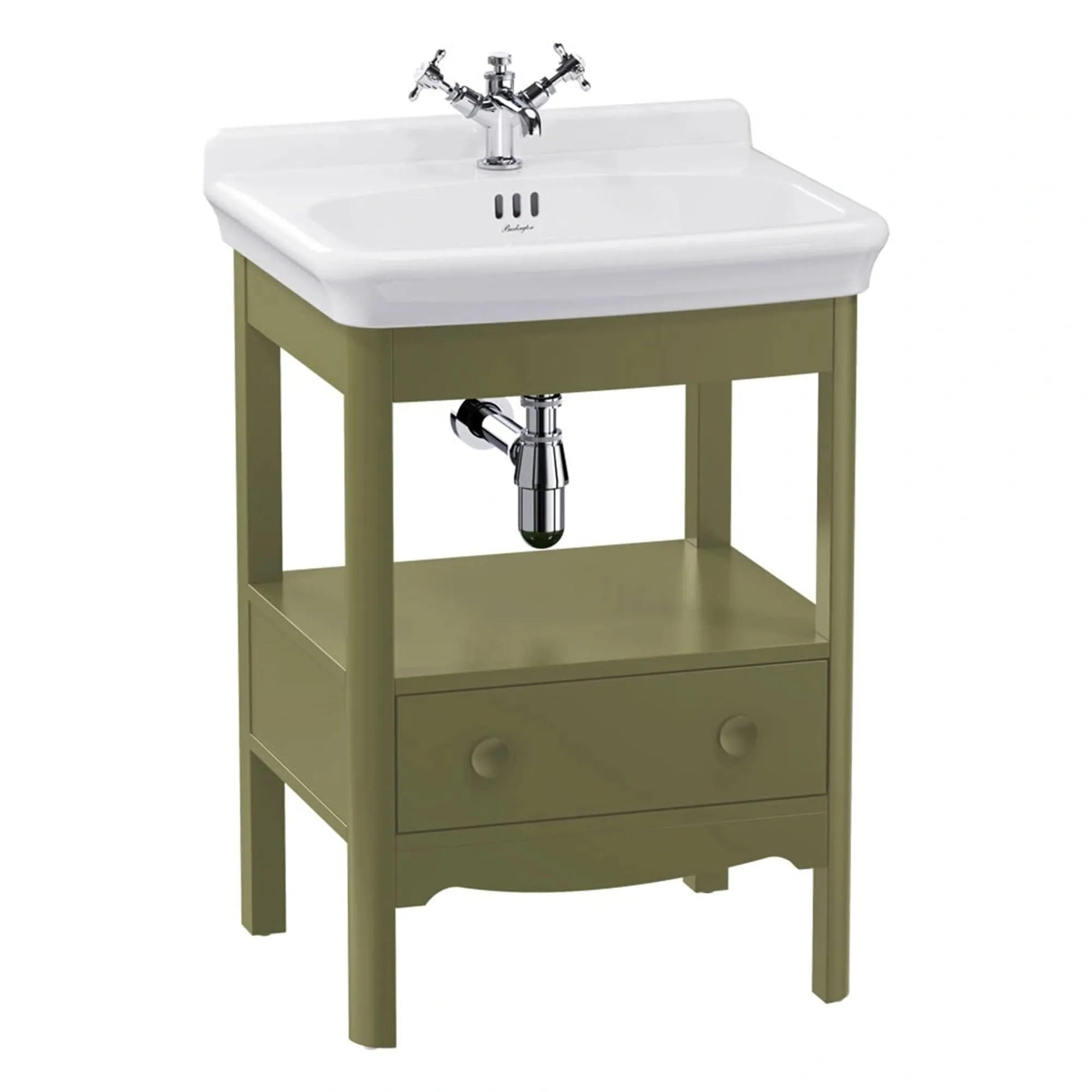Burlington Guild Floorstanding Vanity Unit With Washbasin - Carlyle Green