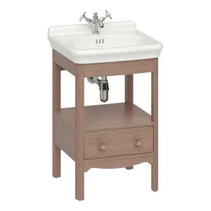 Burlington Guild Floorstanding Vanity Unit With Washbasin - Dark Oak