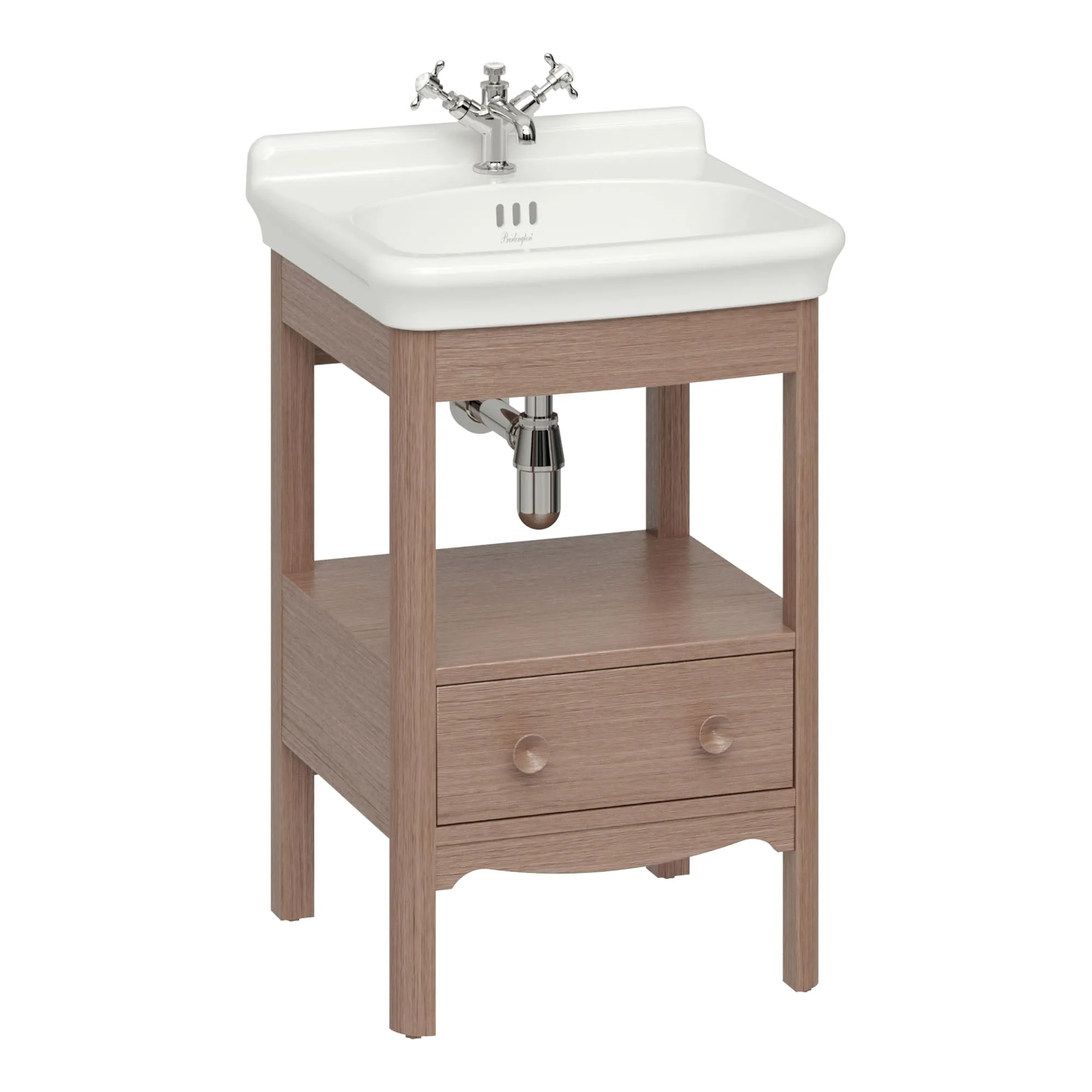 Burlington Guild Floorstanding Vanity Unit With Washbasin - Dark Oak