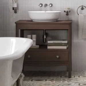 Burlington Guild Floorstanding Vanity Unit With Worktop - Dark Oak