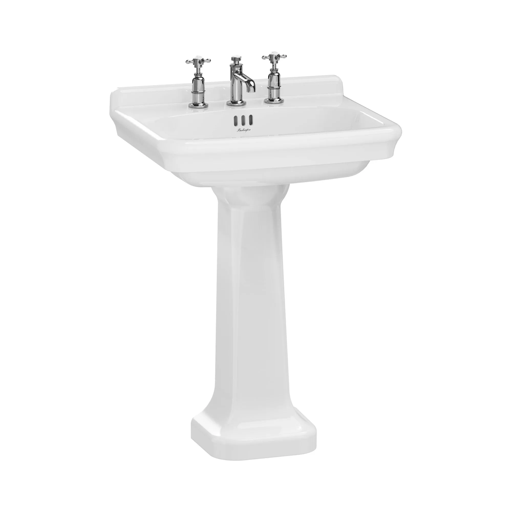 Burlington Guild Rectangular White Basin With Standard Pedestal