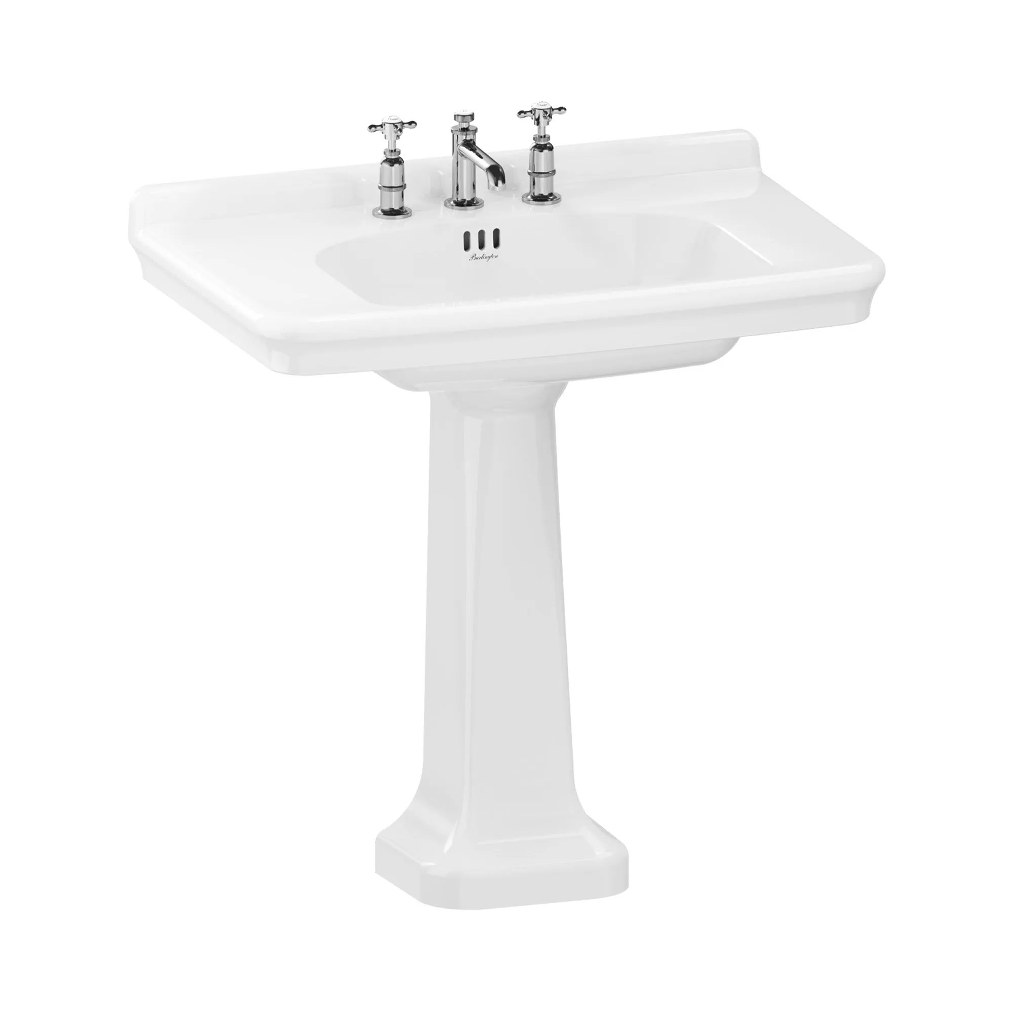 Burlington Guild Rectangular White Basin With Standard Pedestal