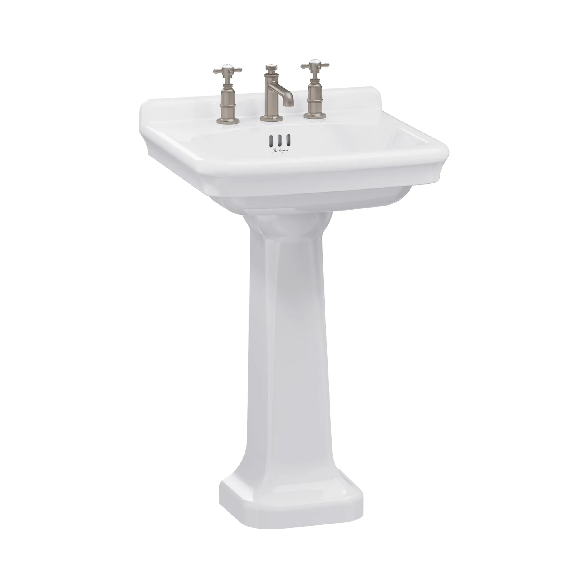 Burlington Guild Rectangular White Basin With Standard Pedestal