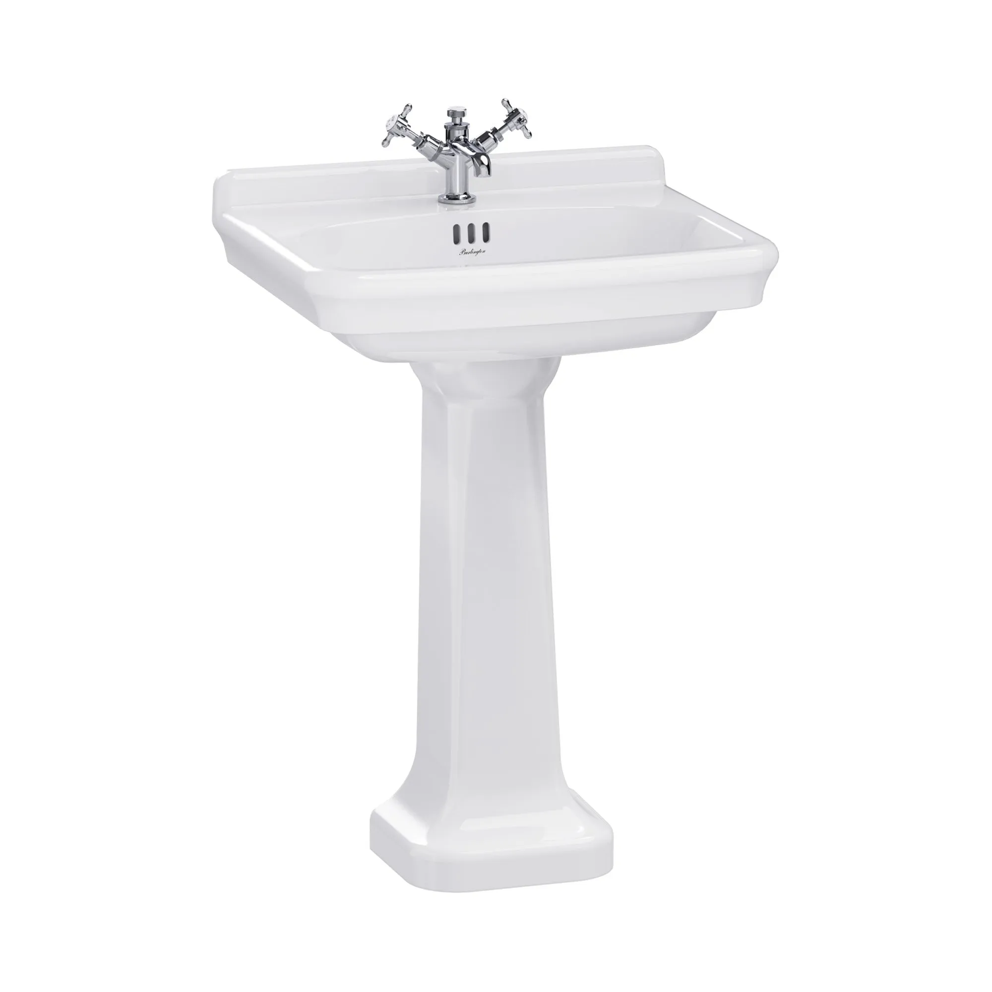 Burlington Guild Rectangular White Basin With Standard Pedestal